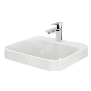 countertop washbasin / rectangular / ceramic / contemporary