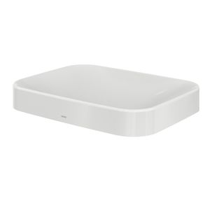 countertop washbasin / rectangular / ceramic / contemporary