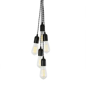 industrial style chandelier / brass / steel / plastic