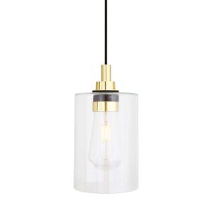 pendant lamp / traditional / polished brass / glass