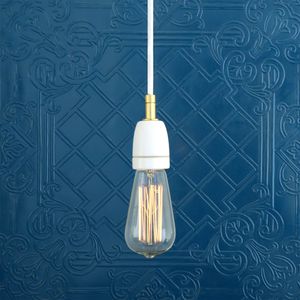 pendant lamp / traditional / brass / ceramic