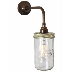 traditional wall light / brass / steel / glass