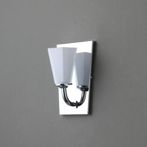 traditional wall light / fabric / chromed metal / incandescent