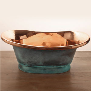 countertop washbasin / oval / copper / contemporary