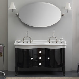 double washbasin cabinet / free-standing / wooden / traditional