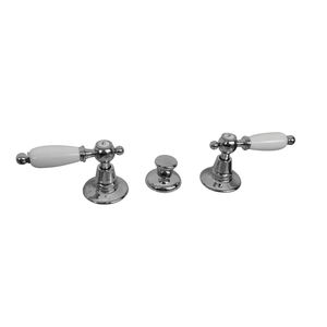 double-handle bidet mixer tap / free-standing / brass / bathroom