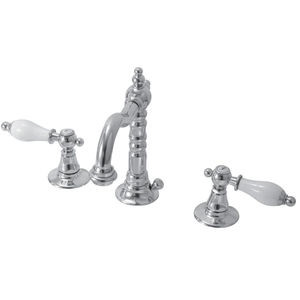 double-handle washbasin mixer tap / free-standing / brass / bathroom