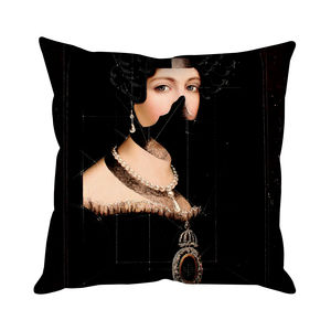 square cushion / patterned / cotton