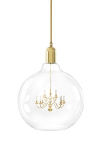 pendant lamp / original design / metal / glass