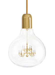 pendant lamp / contemporary / brass / glass