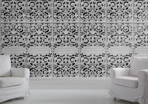 traditional wallpaper / fabric / patterned / metal look