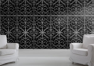 traditional wallpaper / fabric / patterned / metal look
