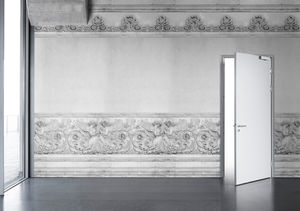 traditional wallpaper / patterned / stone look / 3D effect