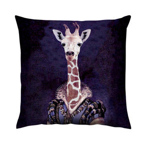 square cushion / animal motif / cotton