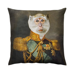 square cushion / animal motif / cotton