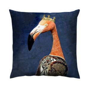 square cushion / animal motif / cotton
