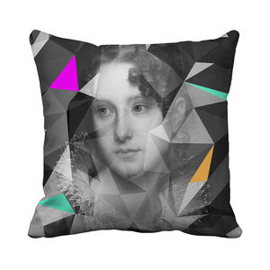 square cushion / patterned / cotton