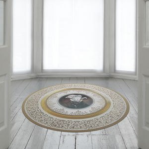 contemporary rug / patterned / fabric / synthetic rubber