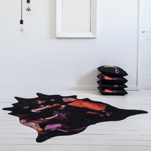 contemporary rug / patterned / fabric / synthetic rubber
