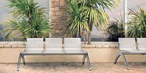 steel beam chairs / 3-seater / indoor