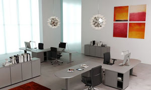 workstation desk / wooden / contemporary / commercial