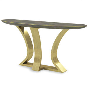 contemporary sideboard table / brass / parchment
