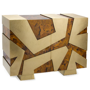 contemporary sideboard / wooden / brass