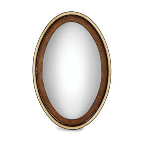 wall-mounted mirror / traditional / oval / ebony