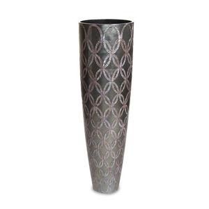 contemporary vase / silver-plated