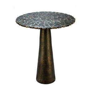 contemporary high bar table / brass / round / for bars
