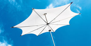 commercial patio umbrella / fabric / stainless steel / aluminum