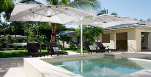 double patio umbrella / commercial / fabric / aluminum