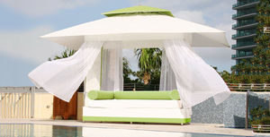 canopy bed / double / contemporary / fabric