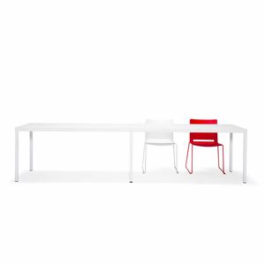 boardroom table / contemporary / HPL / lacquered glass