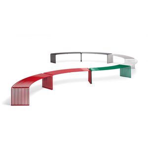 public bench / contemporary / stainless steel / modular