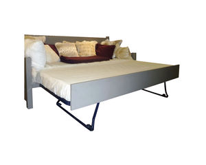 sofa bed / contemporary / lacquered wood / gray