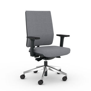 contemporary office armchair / polypropylene / fabric / leather