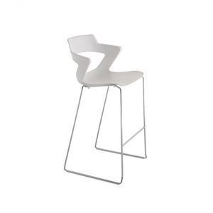 contemporary bar chair / metal / plastic / sled base