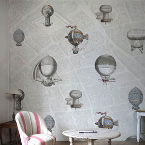 contemporary wallpaper / patterned / map / non-woven