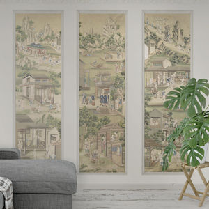 Oriental wallpaper / nature pattern / panoramic / chinoiserie