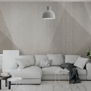 contemporary wallpaper / geometric / fabric look / gray