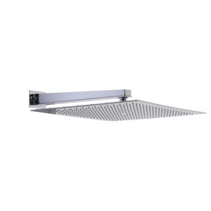 wall-mounted shower head / rectangular / rain
