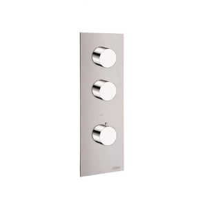 shower mixer tap / wall-mounted / chromed metal / thermostatic