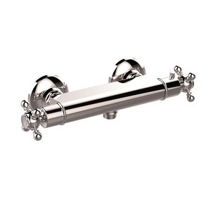 shower mixer tap / wall-mounted / chromed metal / thermostatic