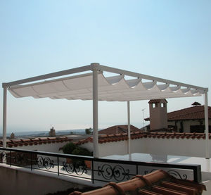 self-supporting pergola / aluminum / fabric sliding canopy / for professional use