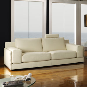 contemporary sofa / leather / 2-seater / with headrest