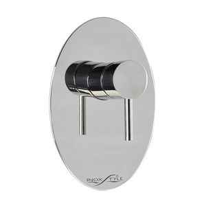 shower mixer tap / wall-mounted / stainless steel / outdoor