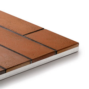 brickwork wall cladding panel / porcelain stoneware / clinker / outdoor