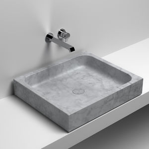 countertop washbasin / rectangular / natural stone / contemporary