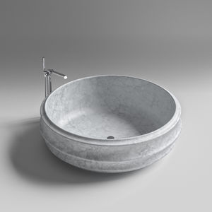 free-standing bathtub / round / stone